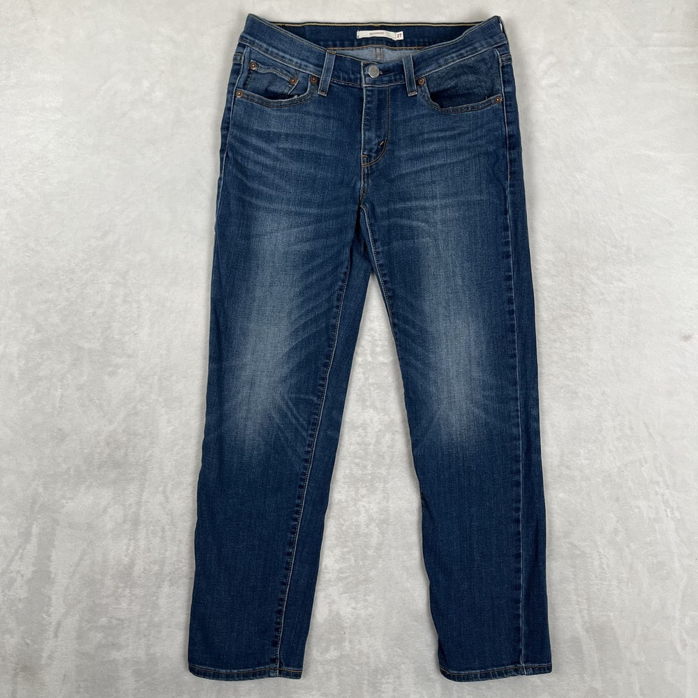 Levi's Boyfriend Jeans Womens 27 Blue Medium Wash Relaxed Stretch Denim